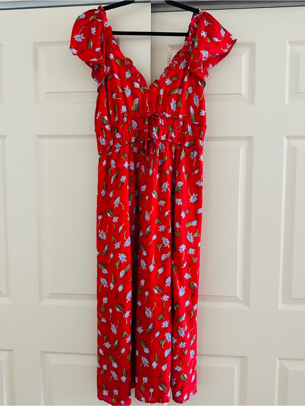 NWT J.Crew red floral Palermo Dress in Ramie (M) - Picture 3 of 7